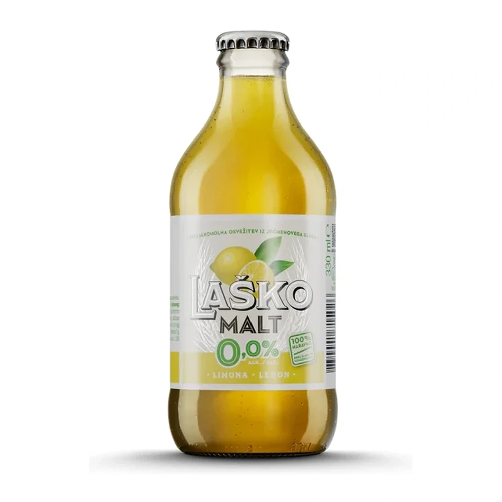 Lasko, Birrë malt limon 0% alkool, qelq, 0,5 L